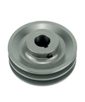 Double Groove V Belt Pulley, 4.45 Inch Outside Diameter, 1 Inch Fixed Bore, 2 Groove Sheave For A, 3L And 4L V Belts, Cast Iron