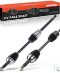 Nissan Altima Front CV Axle Shaft Assembly Set Of Two For 2007 2013 2.5L Automatic CVT Transaxle Rogue 2008 2013 FWD Rogue Select 2014 2015 FWD Driver And Passenger Side showing front view with packaging and components.
