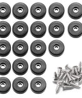 Non Slip Rubber Feet With Stainless Washer And Screws 1 Inch Black Round Rubber Feet 20 Pack for various projects