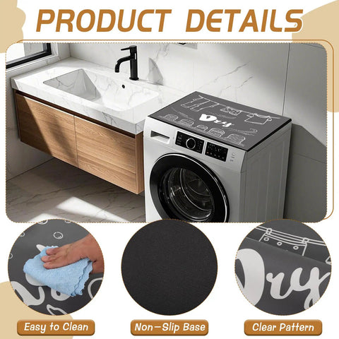 Heavy Duty Washer And Dryer Top Covers Non Slip Protector Mats For Laundry Room with non-slip base and clear pattern on washer