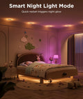 Smart Recessed Lights 6 Inch Led Downlights 1100 Lumens 4 Pack With Rgbic Ambient Backlight And Tunable Color Temperature For Modern Home Spaces Fresh Vibe Upgrade in a cozy bedroom setting with soft glow.