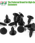 Universal Plastic Golf Cart Rivets Kit One Quarter Inch By Three Quarter Inch 120 Piece Replacement Xmas Tree Push Rivets Black
