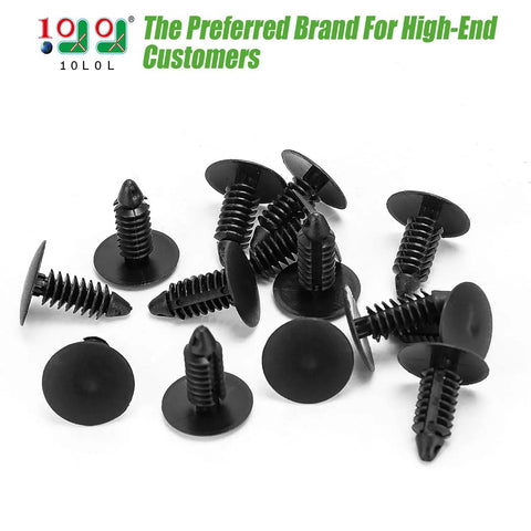 Universal Plastic Golf Cart Rivets Kit One Quarter Inch By Three Quarter Inch 120 Piece Replacement Xmas Tree Push Rivets Black