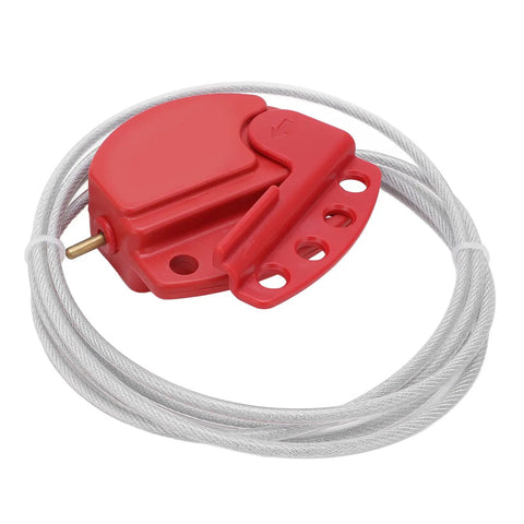 Hella Durable Adjustable Valve Lockout Device With Four Padlock Hasps And Stainless Steel Cable For Multiuser Industrial Lockout Tagout Safety Procedures On The Job In Oil Fields