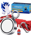 Powerful 1000LBS Double Sided Neodymium Magnet Fishing Kit With 20m Rope And Protective Gloves Beast Ready Heavy Duty