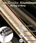 Heavy Duty Aluminum Curtain Track System, Wall Mounted With Quiet Glide, Roman Rod Style Rail For Living Room, Bedroom, And Room Divider, Black Finish, 12ft Length, Smooth Sliding Curtains, Built To Last For Silent Operation showing aluminum rail close-up