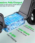 Powerful battery pack for All Terrain Electric Scooter With Seat For Adults 1600W Peak Power 42 Mile Range 20 MPH Top Speed