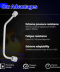 Image of Intermediate Fuel Feed Pipe High Pressure Fuel Line From Pump To Rail For 2014 To 2021 Silverado 1500 Suburban Tahoe Express Camaro GMC Sierra Yukon Savana Heavy Duty Replacement Part Plug And Play demonstrating extreme pressure resistance, fatigue resistance, and temperature adaptability features.