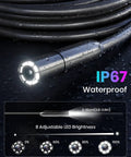 Lighted Camera For Tight Inspections With 4.3 Inch IPS Screen Borescope Visual Inspection Tool Delivers Real Time 1080p HD Video 180 Degree Rotation 8 LED waterproof probe