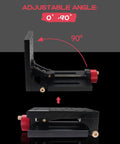 0 to 90 Degrees Tilt Stage With Pro Grade Precision Manual Angle Adjustment, Heavy Duty 6061 Aluminum Platform, Smooth Screw And Copper Nut Self Locking Mechanism For Drift Free, Stable Angles, Ideal For Microscopes, Cameras, And Labs. 0-90° side view