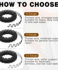 Nine Gauge Zig Zag Upholstery Springs One Roll Forty Nine Foot High Carbon Steel Sinuous Support options for furniture repair.