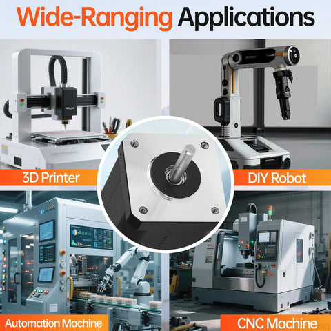 YEJMKJ 3-pack NEMA 17 stepper motors; 42x60mm frame, 4‑lead bipolar, for 3D printers and CNC machines