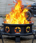 42 Inch Outdoor Fire Pit With Heavy Duty Wood Burning Design, Octagonal Patio Campfire Pit, Includes Fire Poker, Stable On Uneven Ground