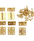 Gold 50 Pack 18x16mm Cabinet Door Hinges With Four Holes For Kitchen Cabinets Jewelry Boxes And Small Furniture Projects Durable Shutter Style Hinges For Easy DIY Upgrades