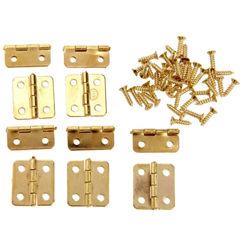 Gold 50 Pack 18x16mm Cabinet Door Hinges With Four Holes For Kitchen Cabinets Jewelry Boxes And Small Furniture Projects Durable Shutter Style Hinges For Easy DIY Upgrades