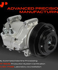 Premium Grade AC Compressor With Clutch Drop In Fix Compatible With Acura Mdx And Honda Pilot Replaces A10HF20 silver unit with black drive pulley.