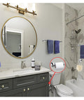 Polished Chrome 6 Piece Bathroom Hardware Set Includes 16 Inch Towel Ring And 23.6 Inch Round Towel Bar displayed in modern bathroom