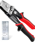 Snap Lock Punch Tool for Sheet Metal and Ductwork with 3/8 inch locking tabs and gauge, featuring red and black handles