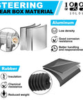Heavy Duty Golf Cart Steering Gear Box Assembly Rack And Pinion Replacement aluminum and rubber materials illustration