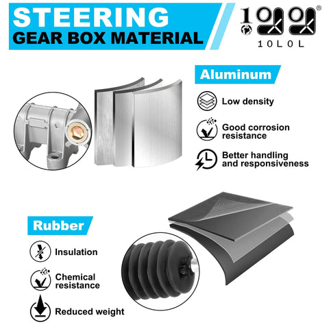 Heavy Duty Golf Cart Steering Gear Box Assembly Rack And Pinion Replacement aluminum and rubber materials illustration