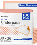 Heavy Absorbency Underpads 30 x 36 Inches Disposable Bed Pads 100 Count for Incontinence packaging with pad detail
