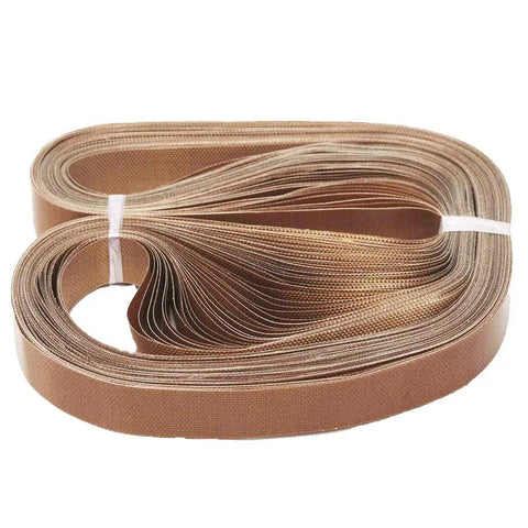 Heavy Duty Replacement PTFE Teflon Belts for FR900 Continuous Band Sealer 50 Pcs stacked view, nonstick sealing material