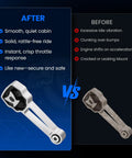 Comparison of Direct Fit Engine Motor Mount One Piece Drop In Swap For Volvo S60 S80 V60 V70 Xc60 Xc70 Jaguar before and after installation.