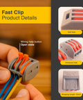 110 Piece Compact Lever Connector Kit With Push In Terminals 2 And 3 Port Splice Blocks For Electrical Wiring AWG Cable Joiners
