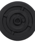 Slip On Chair Leg Protectors 20 Pack for Hardwood Floors, Elastic Iron and PVC Floor Pads, close-up view of black pad