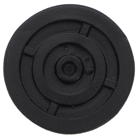 Slip On Chair Leg Protectors 20 Pack for Hardwood Floors, Elastic Iron and PVC Floor Pads, close-up view of black pad