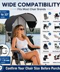 Windproof Chair Umbrella Canopy With Foldable Design And Adjustable Clamp Portable UPF 50 Plus Sun Shade Attachment on lounge chair