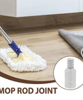 Heavy Duty 2 Pack Metal Threaded Tip Connector For Mop Handle Replacement Pole Adapter on mop handle, silver metal, floor cleaning
