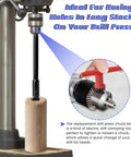 Heavy Duty Forstner Bit Extension Set Delivers Badass Depth To Every Woodshop Project Through Killer Reach And Glide Like Butter Handling Plus Twin Wrenches For Zero Stress Access In Cramped Areas, showing drill press and wood.