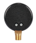 Back view of Beefy 2 Inch Pool Pressure Gauge with black plastic case and brass lower mount fitting
