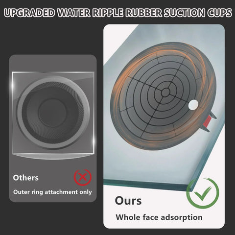 Two 8-inch glass suction cups with whole-face adsorption for lifting large glass; rubber ripple surface, 880 lb capacity