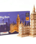 3D Wooden Puzzle Of Big Ben For Adults A Hands On Model Kit That Brings London Landmarks To Life Totally Epic Gift For Puzzle Nerds 14 Plus Hobby Builders, assembled wooden model with box