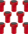 8 Pack 3/4 Inch Lightweight Aluminum Bench Dogs Non Slip Woodworking Clamp Set For Dog Holes Red with textured black top