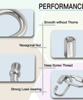 Five Pack M3 5 Stainless Steel Quick Link Chains One Eighth Inch D Shape Locking Quick Connectors durability hex nut close-up