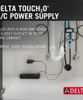 AC Power Supply For Touch2O Faucets With VoiceIQ Replaces Battery Pack Grounded Plug For Safe Reliable Operation Easy Install