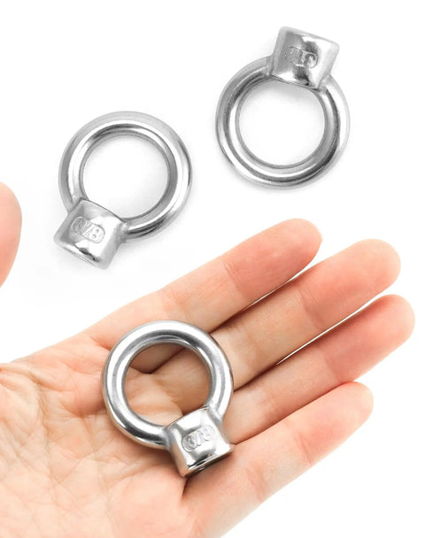 10 Pack Lifting Eye Nut Set 3/8 UNC Coarse Thread Marine Grade Stainless Steel 316 For Corrosion Resistant Lifting.