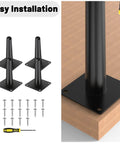 Oblique Tapered Metal Furniture Legs Set of 4 for Sofas and More, demonstrating easy installation with screws and tool.