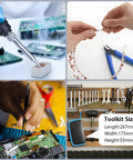 Adjustable 90W Soldering Iron Kit With LCD Temperature Display DIY Friendly usage including board soldering and wire cutting.