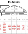 Diagram of Aluminum Alloy Cable Raceway Concealer Self Adhesive Floor Cord Cover with various product dimensions.