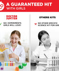 Girl enjoying Girls Science Kit Chemistry Set For Kids Ages 8 To 14 Ultimate STEM Toy With 50 Plus Experiments Learning Projects.
