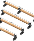 52 Inch Wood Handrail For Indoor Stairs With Wall Mount And Metal Brackets, Rock Solid Barrier Free Grab Bar For Elderly, 1.3 Inch Round Diameter