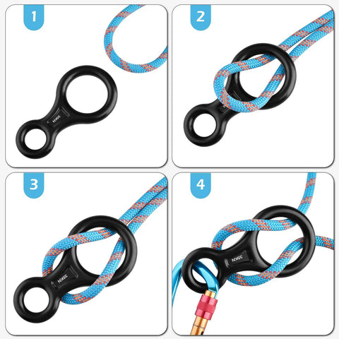 Lightweight 35kN Aluminum Figure 8 Descender Rigging Plate Red 2 Pack For Rappel And Climbing, Aviation Grade A7075