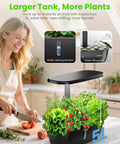 Woman using Hydroponic Indoor Garden System Kit With 15 Pods, 24 Watt Grow Light, App Control, Quiet Pump, and Timer