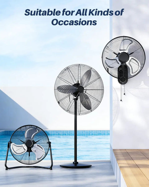 Magnetic Portable Misting System With Rechargeable 6000mAh Pump for Outdoor Cooling on various fans near a pool