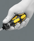 Kraftform Plus 932 A Slotted Screwdriver 9mm Head 6 Inch Blade Length, ergonomic handle with impact cap shown in hand