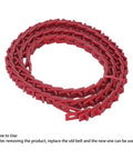 Badass Heavy Duty Adjustable Pu V Belt 4 Foot Industrial Link Drive Belt, red polyurethane material for woodworking equipment.